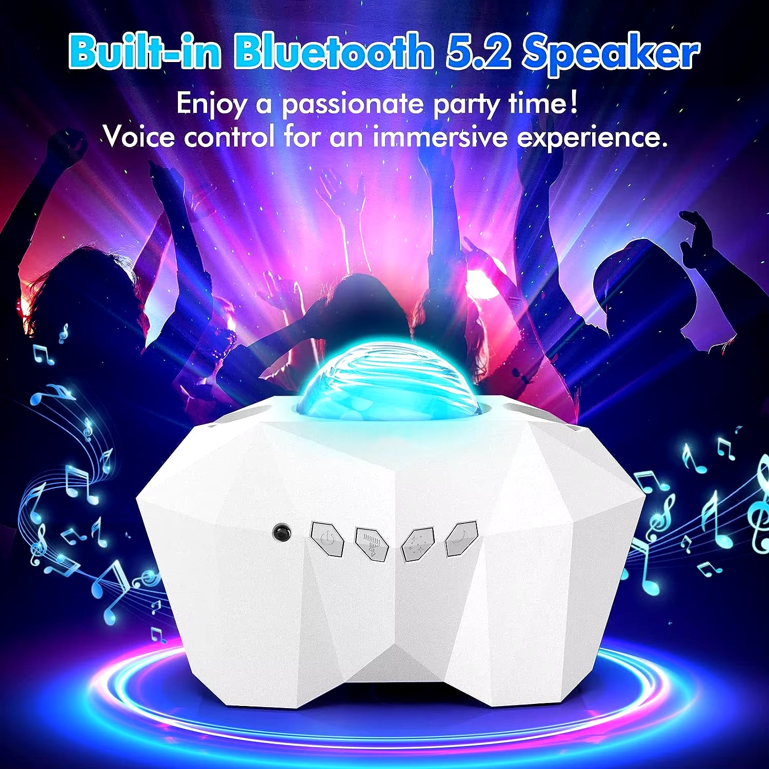 2024 Aurora Star Light Projector with Moon Galaxy Night Lights Bluetooth Music Speaker for Kids Room Decor Home Atomosphere Lamp