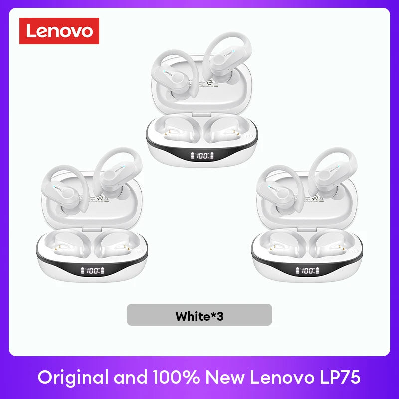 Original  LP75 TWS Bluetooth V5.3 Headphones Wireless LED Digital Display Earphones Noise Reduction Waterproof Headset New